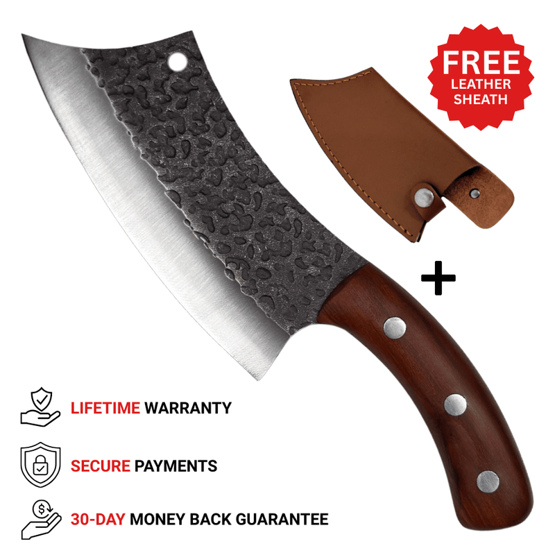 Vachelli Orvian Skinner Knife with premium carbon steel blade, ideal for precision cutting, lifetime warranty, secure payments, and 30-day money back guarantee