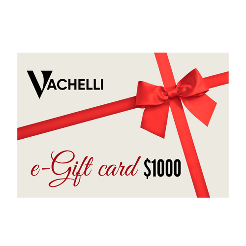 Vachelli $1000 e-gift card with red ribbon and bow.